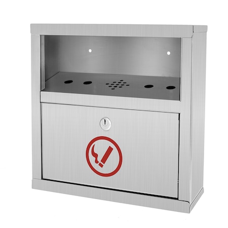 Alpine Industries Stainless Steel Quick Clean Wall Mounted Cigarette Disposal Bin 490-02-SS